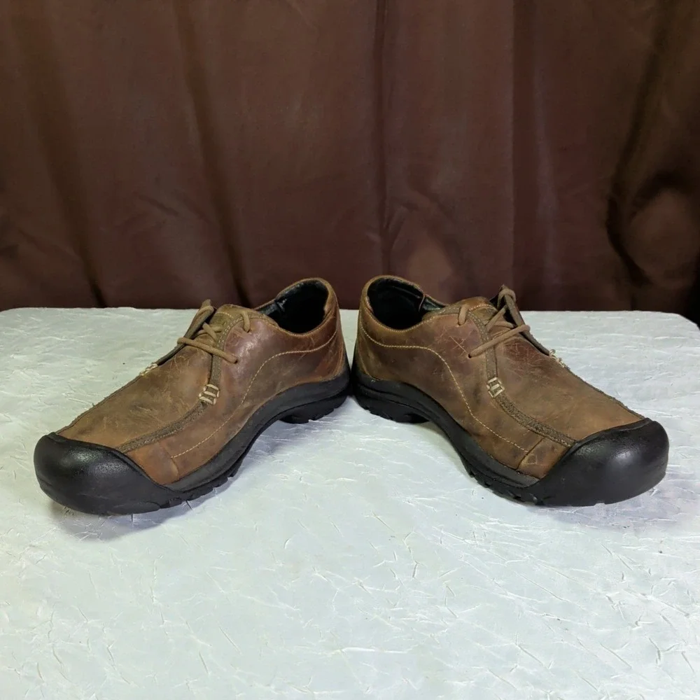 Keen Portsmouth II Shoes Mens Size 11.5M Waterproof Brown Leather Lace Up Gorp